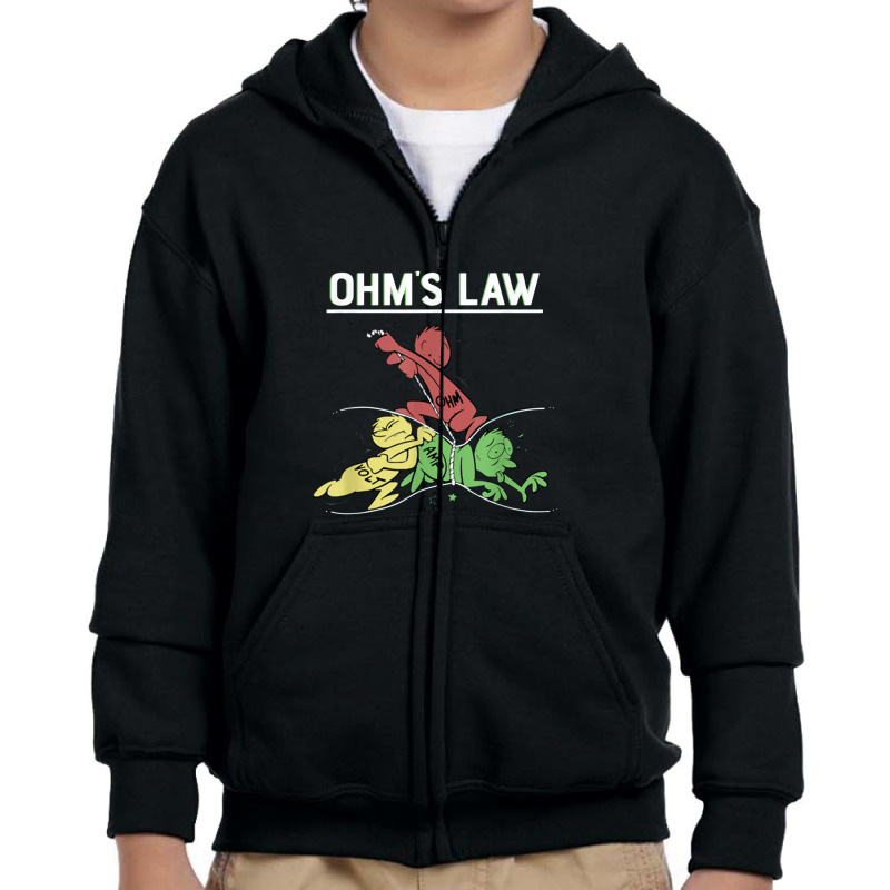 Ohms Law Funny .electrical Electronics Engineer Funny Youth Zipper Hoodie by dwindupadi | Artistshot