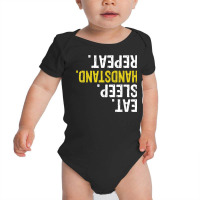 Eat Sleep Handstand Repeat Gymnastics Gift T Shirt Baby Bodysuit | Artistshot