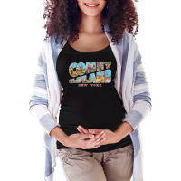 Coney Island New York Ny Vintage Retro Souvenir T Shirt Maternity Scoop Neck T-shirt | Artistshot