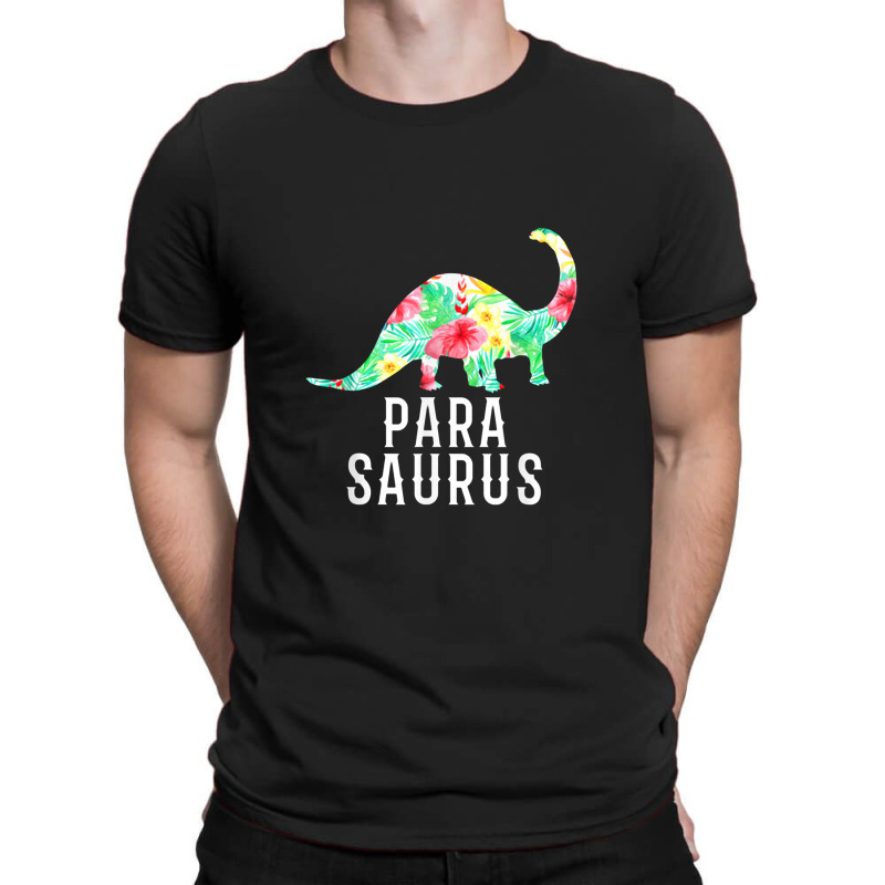 Parasaurus Paraprofessional Funny Dinosaur Floral T-shirt | Artistshot