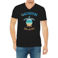 Jcombs Galveston Island, Tx, Sea Turtle And Beach T Shirt V-neck Tee | Artistshot