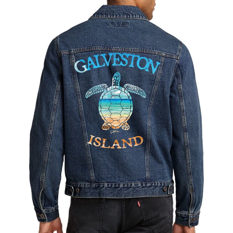 Jcombs Galveston Island, Tx, Sea Turtle And Beach T Shirt Men Denim Jacket by abdurrehmancappucci | Artistshot