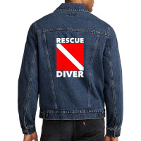 Scuba Divers Certified Rescue Diver Men Denim Jacket | Artistshot