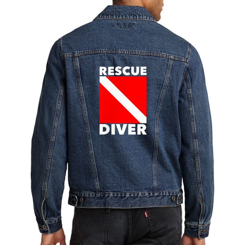 Scuba Divers Certified Rescue Diver Men Denim Jacket | Artistshot