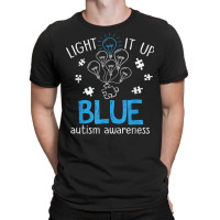 Light It Up Blue Autism Awareness Autistic Puzzle Piece T Shirt T-shirt | Artistshot