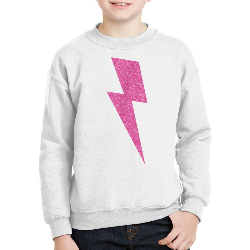 Lightning Bolt Thunder T Shirt   Pink Design Youth Sweatshirt by waltervanderwilt1 | Artistshot