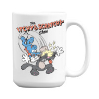 Us The Simpsons Itchy & Scratchy Hammer 01 Heather Grey H Pullover Hoo 15 Oz Coffee Mug | Artistshot