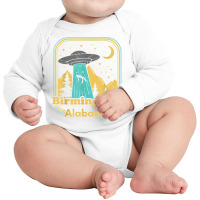 Birmingham Alabama Ufo Alien Hunter Ironic 80s State Pride T Shirt Long Sleeve Baby Bodysuit | Artistshot