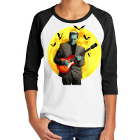 Frankenguitar Frankenstein Plays Electric Guitar Halloween T Shirt Youth 3/4 Sleeve | Artistshot