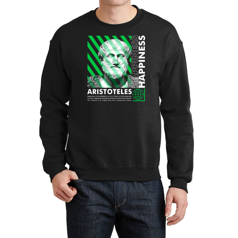 Aristoteles Happiness Crewneck Sweatshirt | Artistshot