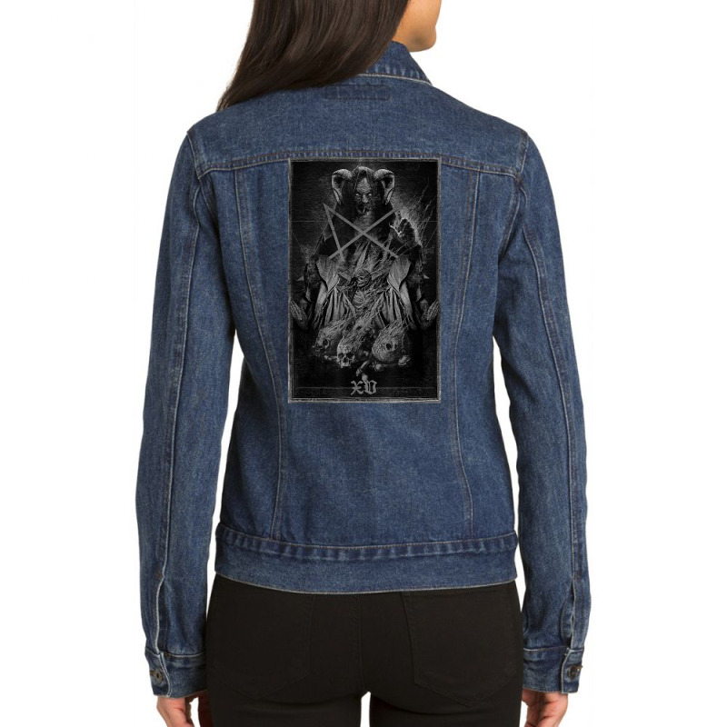 Occult Gothic Dark Satanic Unholy Witchcraft Grunge Emo Goth T Shirt Ladies Denim Jacket by erinlorrai | Artistshot