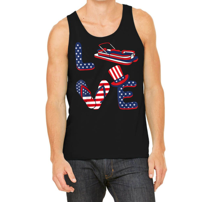 Pontoon Boat Sailboat Boating Independence Day Patriotic T Shirt Tank Top | Artistshot