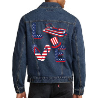 Pontoon Boat Sailboat Boating Independence Day Patriotic T Shirt Men Denim Jacket | Artistshot