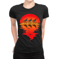 Flocks Of Seagull Vintage Sunset Seabird Harbour Albatros Ladies Fitted T-shirt | Artistshot