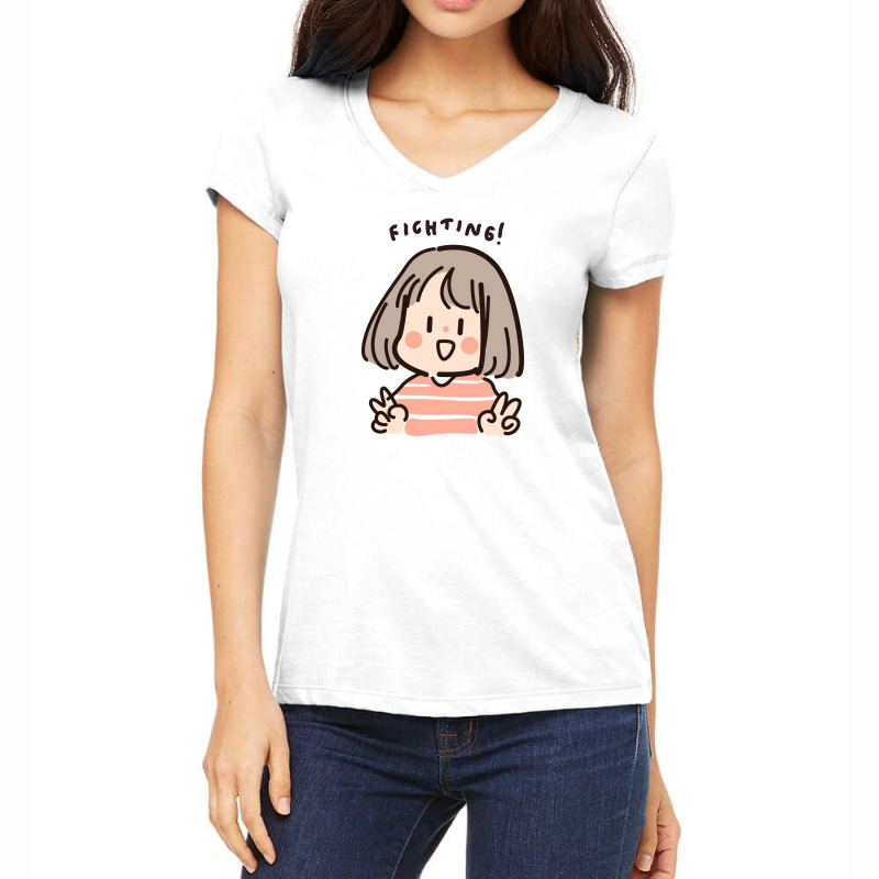 Cute Girl Women's V-neck T-shirt | Artistshot