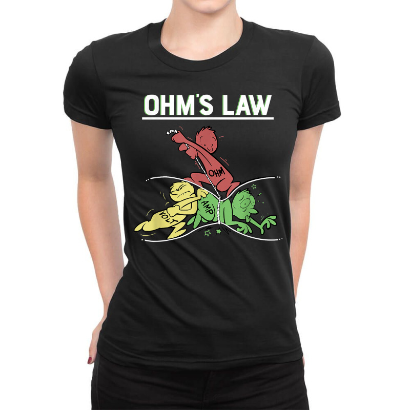 Ohms Law Funny Shirt.electrical Electronics Engineer Funny T T Shirt Ladies Fitted T-Shirt by corni3t6 | Artistshot