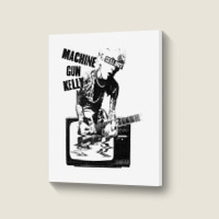 Machine Gun Kel.ly   Tv Warp Portrait Canvas Print | Artistshot