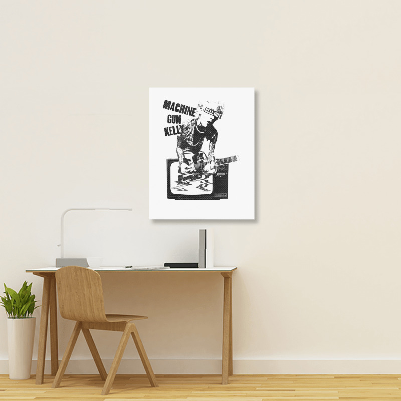 Machine Gun Kel.ly   Tv Warp Portrait Canvas Print | Artistshot