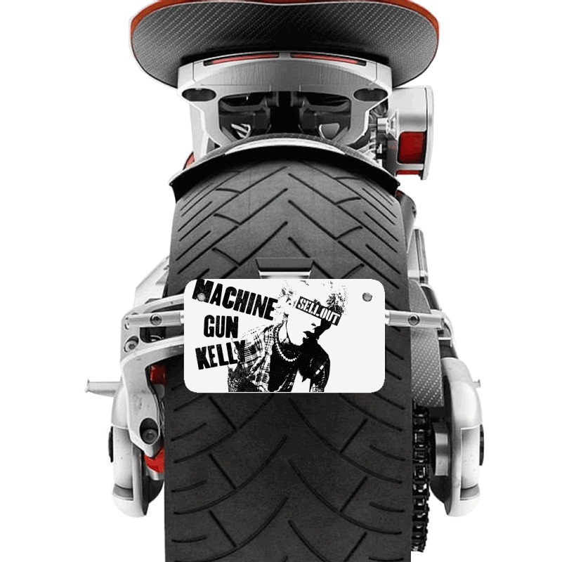 Machine Gun Kel.ly   Tv Warp Motorcycle License Plate | Artistshot