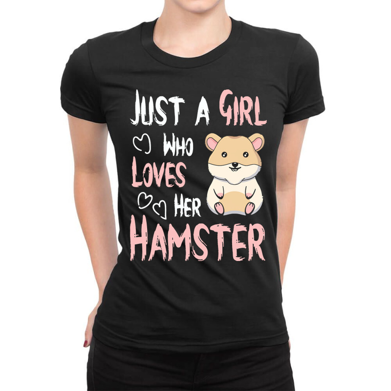 Hamster T  Shirt Just A Girl Who Loves Her Hamster Lover Girls Women T Ladies Fitted T-Shirt by elephantjellyfish | Artistshot