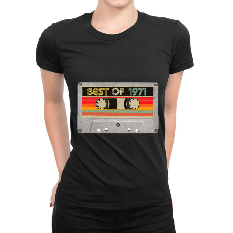 Best Of 1971 51st Birthday Cassette Tape T Shirt Ladies Fitted T-Shirt by HUUY | Artistshot