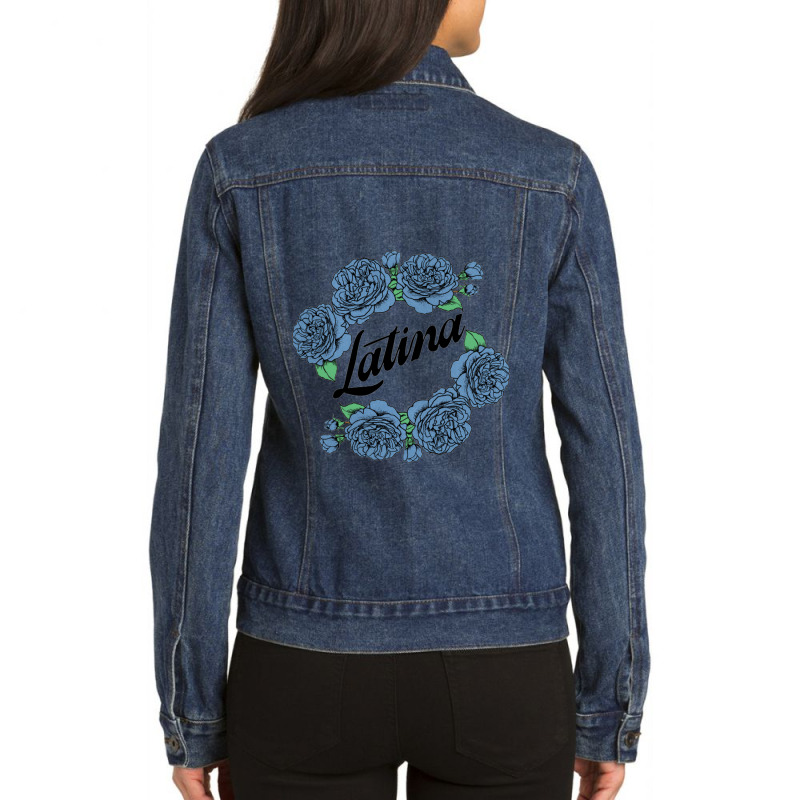 Latina Blue Rose For Light Ladies Denim Jacket by saterseim | Artistshot