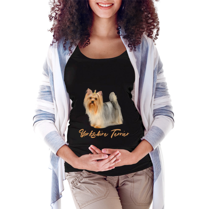 Dog Beautiful Yorkshire Terrier Especially For Yorkie Dog Lovers Puppy Maternity Scoop Neck T-shirt by stress | Artistshot