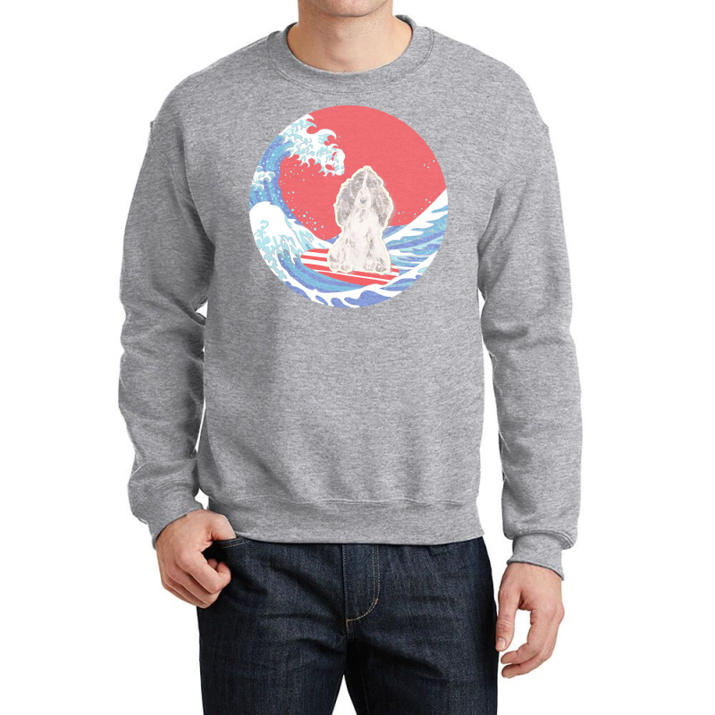 Cocker Spaniel T  Shirt Cocker Spaniel Gifts   Ocean Waves Surfing Coc Crewneck Sweatshirt by nyliumgaloshes | Artistshot