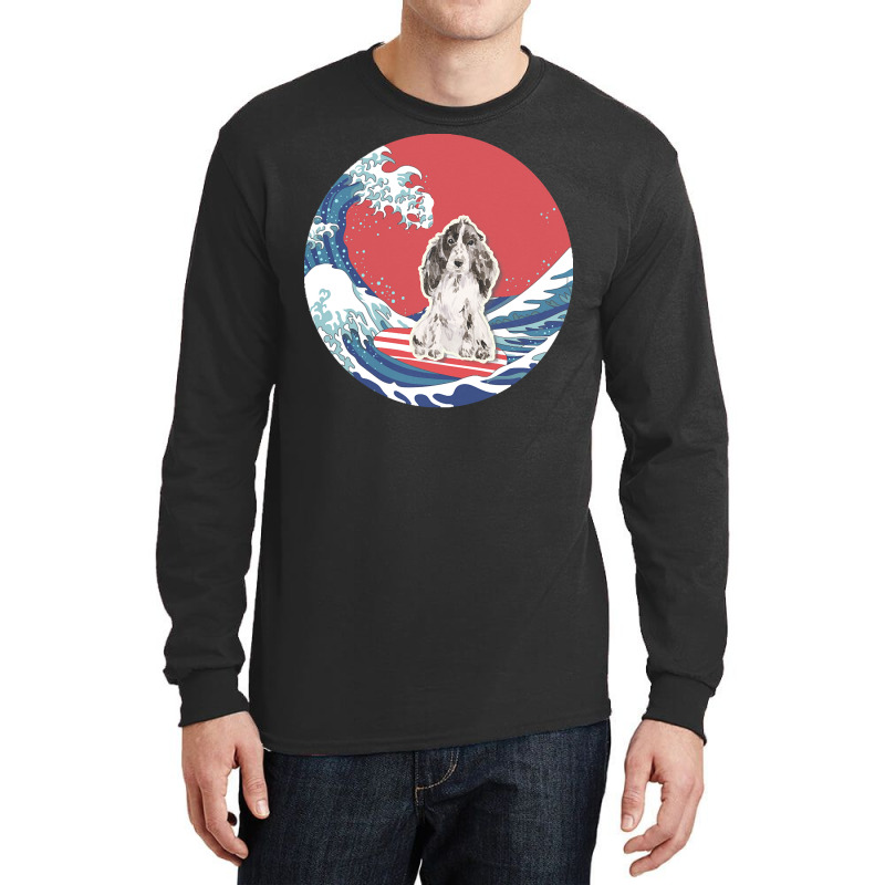 Cocker Spaniel T  Shirt Cocker Spaniel Gifts   Ocean Waves Surfing Coc Long Sleeve Shirts by nyliumgaloshes | Artistshot