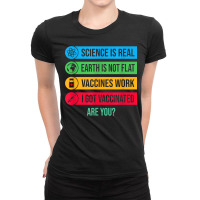 I Got Vaccinated Pro Vaccine Cute Science And Vaccination T Shirt Ladies Fitted T-shirt | Artistshot