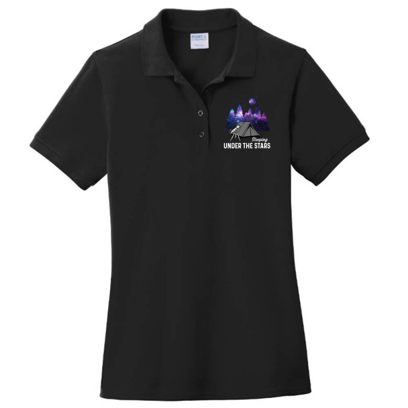 Camp Camping Sleeping Under The Star 17 Camp Camper Ladies Polo Shirt by stress | Artistshot