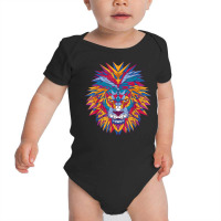 Lion, Predator Cat, Colourful Mandala Zoo, Children's Animal T Shirt Baby Bodysuit | Artistshot