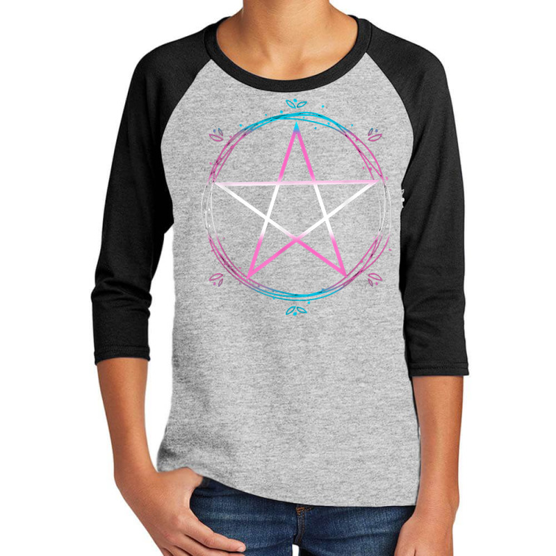 Transgender Pentagram Wiccan Pagan Trans Pride Flag Boho T Shirt Youth 3/4 Sleeve by vazwttopperve | Artistshot