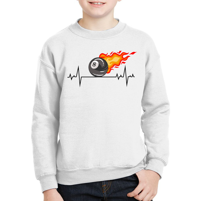 Billiards Snooker Pool Player Cue Sports Heartbeat Pulse Youth Sweatshirt | Artistshot