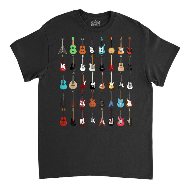 Guitar Musical Instrument T Shirt (rock N Roll Tee) Classic T-shirt by erinlorrai | Artistshot