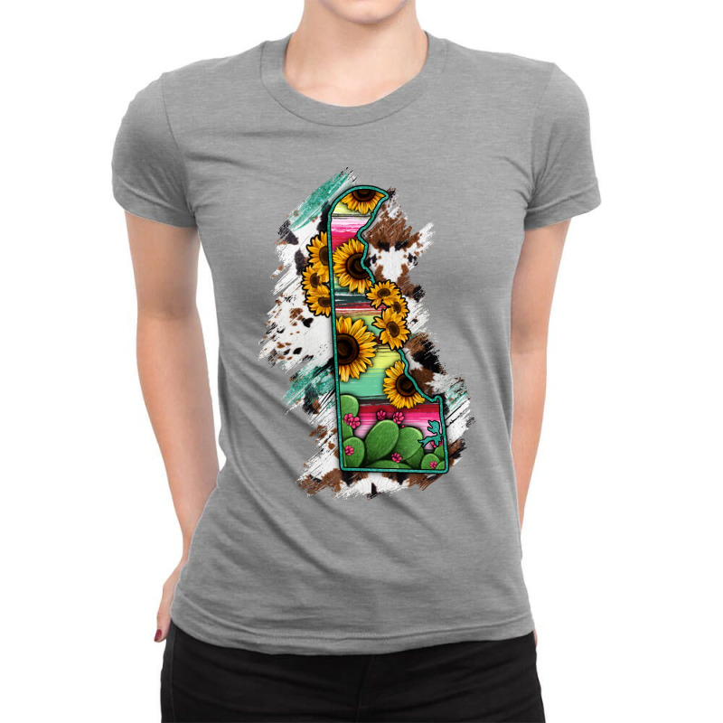 Delaware State Map Ladies Fitted T-shirt | Artistshot