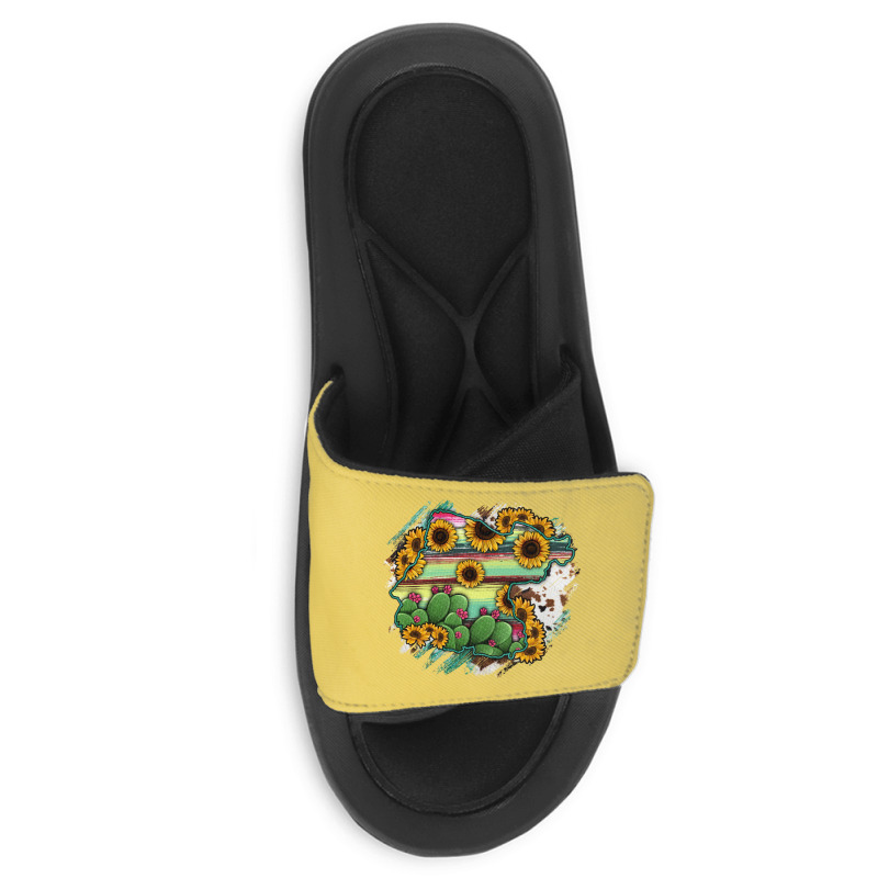 Guanajuato Sunflower Serape Map Slide Sandal | Artistshot