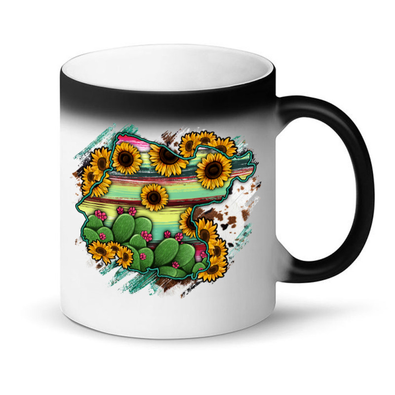 Guanajuato Sunflower Serape Map Magic Mug | Artistshot