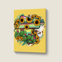 Guanajuato Sunflower Serape Map Portrait Canvas Print | Artistshot