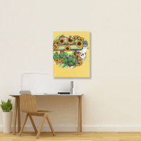 Guanajuato Sunflower Serape Map Portrait Canvas Print | Artistshot