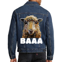 Sheep Lover Sheeps Funny Sheep Conspiracy Theorist Costume Design 71 L Men Denim Jacket | Artistshot