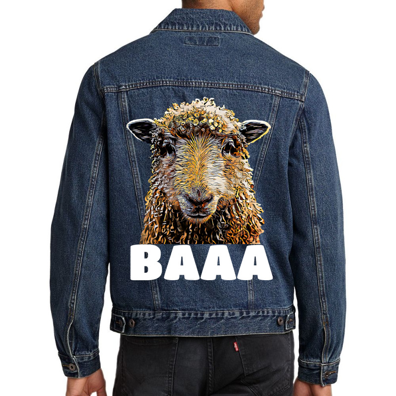 Sheep Lover Sheeps Funny Sheep Conspiracy Theorist Costume Design 71 L Men Denim Jacket | Artistshot