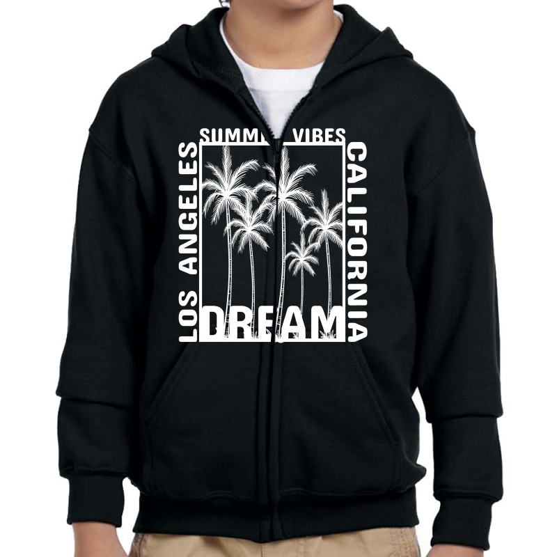 Summer Vibes Dream Los Angeles Youth Zipper Hoodie | Artistshot