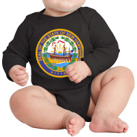 Seal Of New Hampshire   1776 Long Sleeve Baby Bodysuit | Artistshot