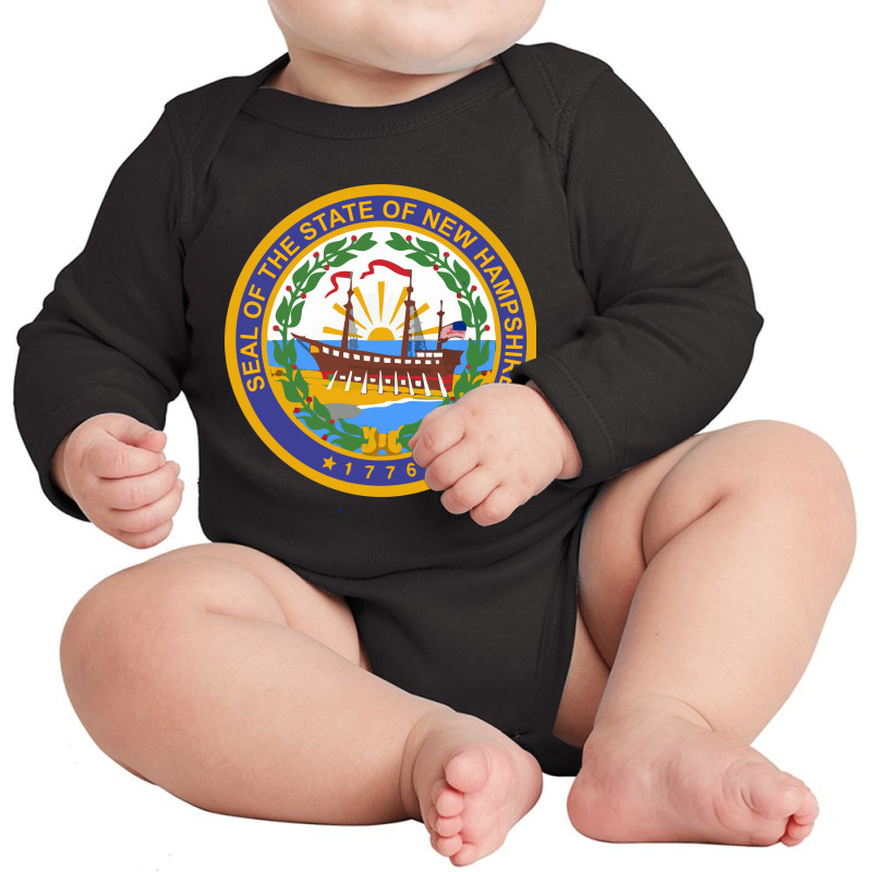 Seal Of New Hampshire   1776 Long Sleeve Baby Bodysuit by anyarpasar68 | Artistshot