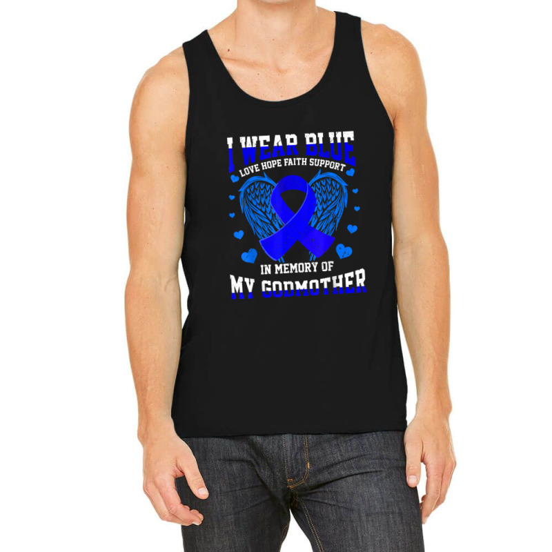 I Wear Blue Memory Godmother Colon Cancer Awareness Ribbon Tank Top | Artistshot