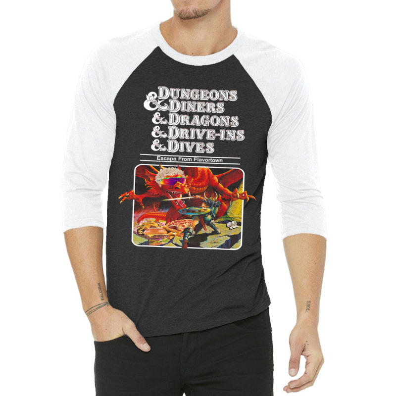 Dungeons & Diners & Dragons & Drive Ins & Dives T Shirt 3 4 Sleeve 