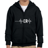 Emergency Medicine Physician Nurse Gift Er Heartbeat Pullover Hoodie Youth Zipper Hoodie | Artistshot