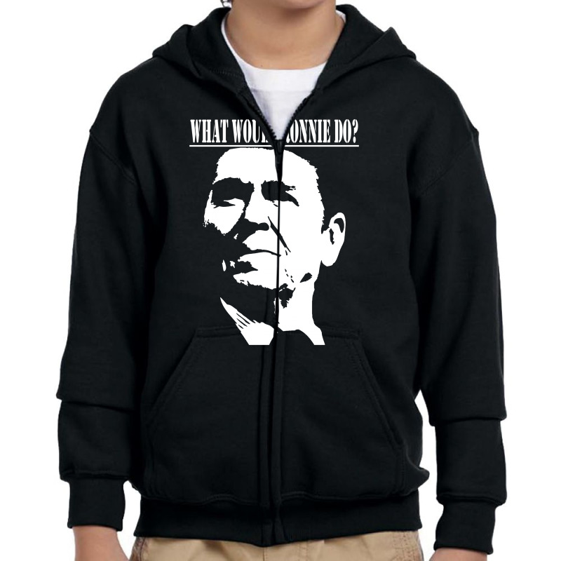 Ronald Reagan American President Youth Zipper Hoodie by radmadhi | Artistshot