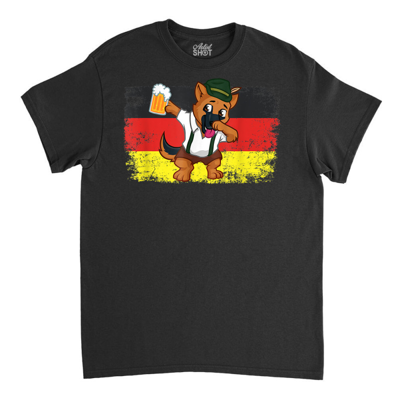 Dabbing German Shepard Cute Dog With Beer Mug Oktoberfest T Shirt Classic T-shirt by vazwttopperve | Artistshot